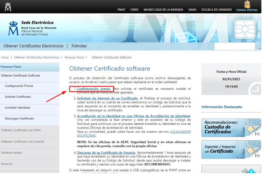 configuracion certificado digital 