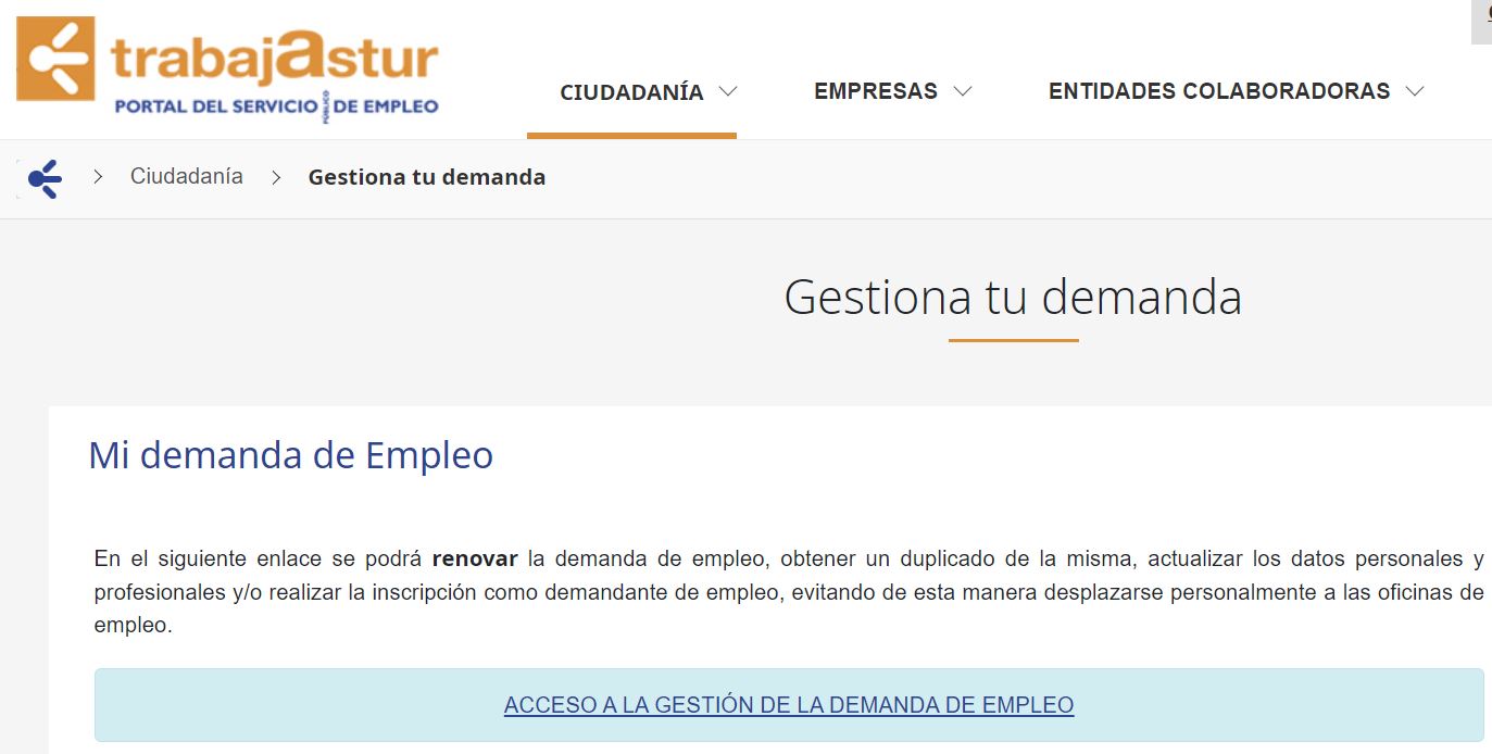  trabajastur renovar demanda de empleo en asturias  